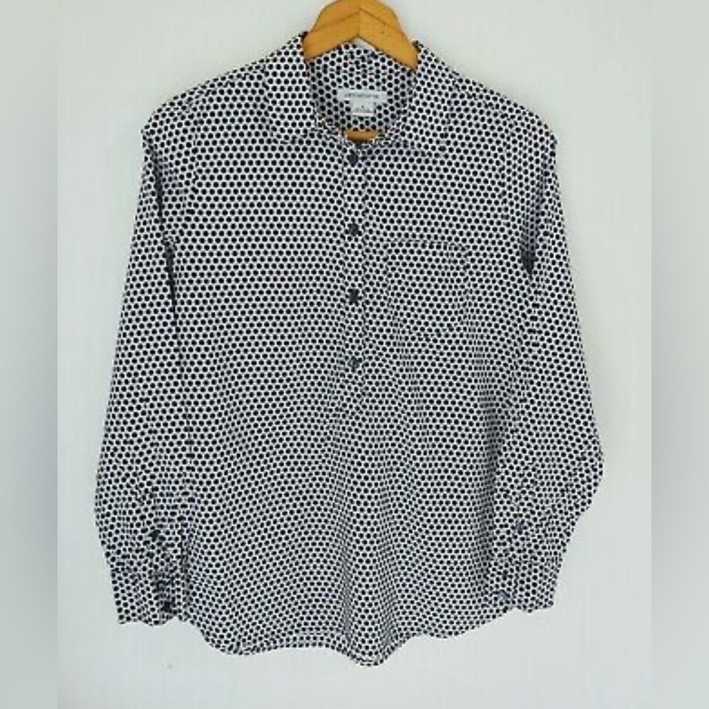 Liz Claiborne Polka Dot Blouse 100%cotton